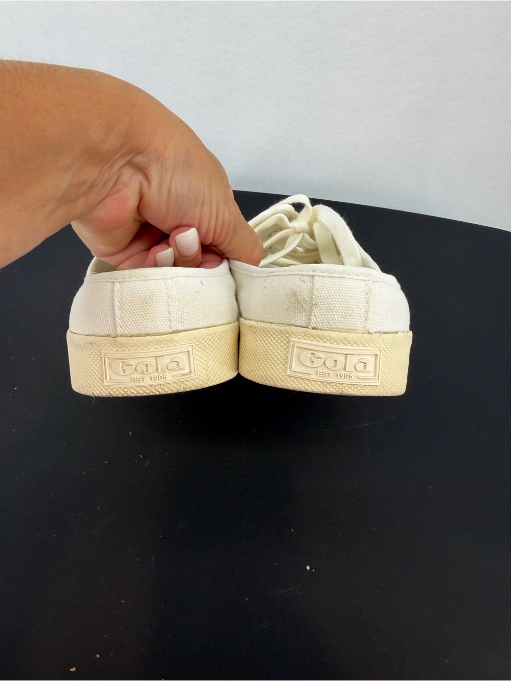 Gola Coaster Flame Women's White Sneakers with Gold Stripes - Picture 5 of 5